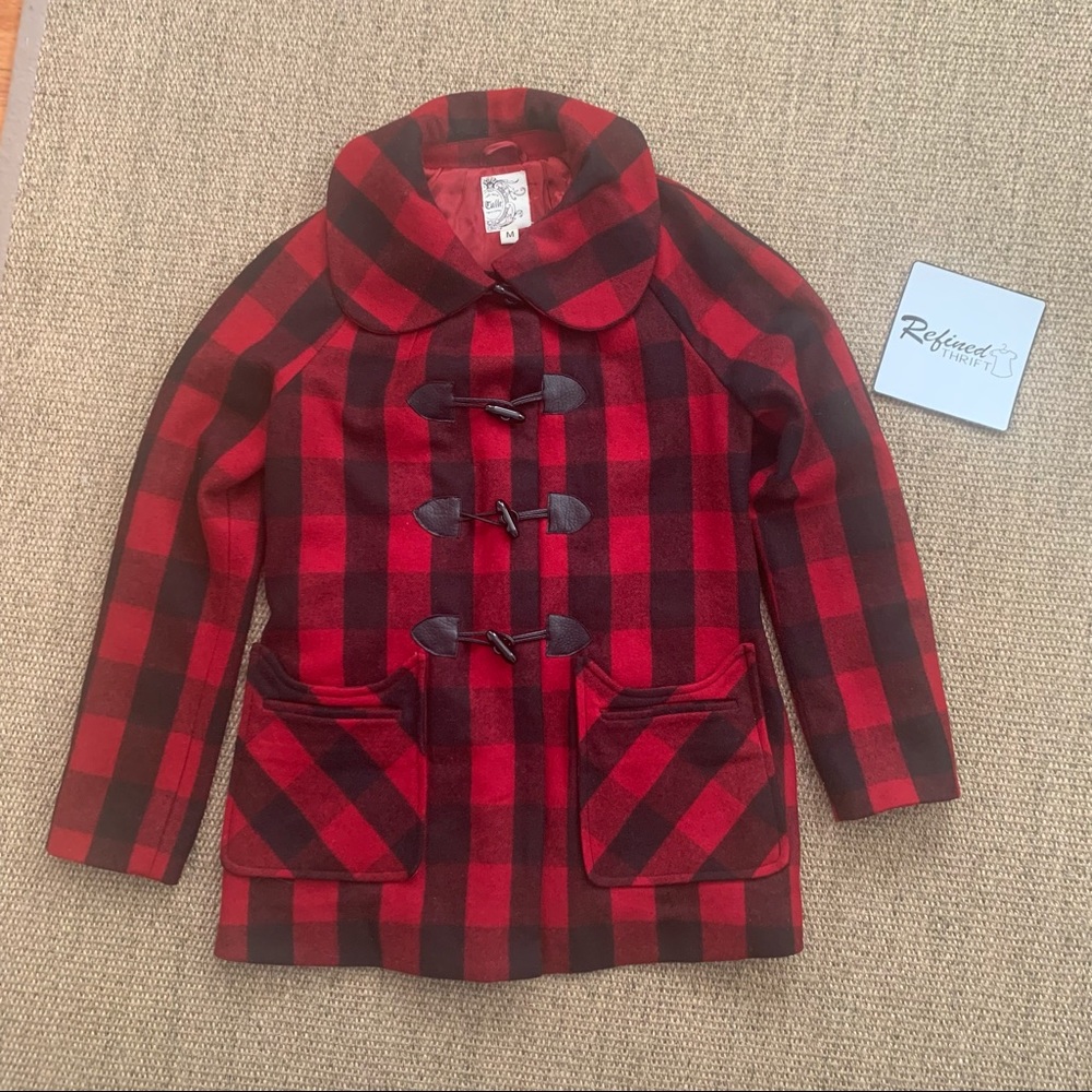 Tulle Buffalo Plaid Wool Coat